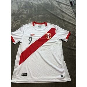 Umbro Paolo‎ Guerrero Soccer Jersey Men's white 9  Peru National small
